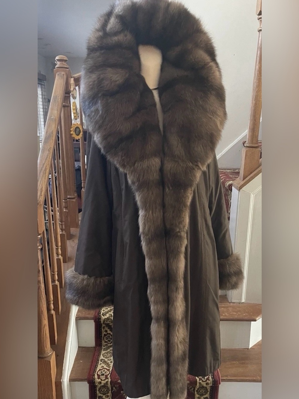 Russian Silver Tipped Sable  Mink Fur Reversible  Jacket Coat